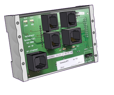 Объемный макет контроллера «Синком-IPT», габариты 105×75×45 мм (Ш×В×Г)